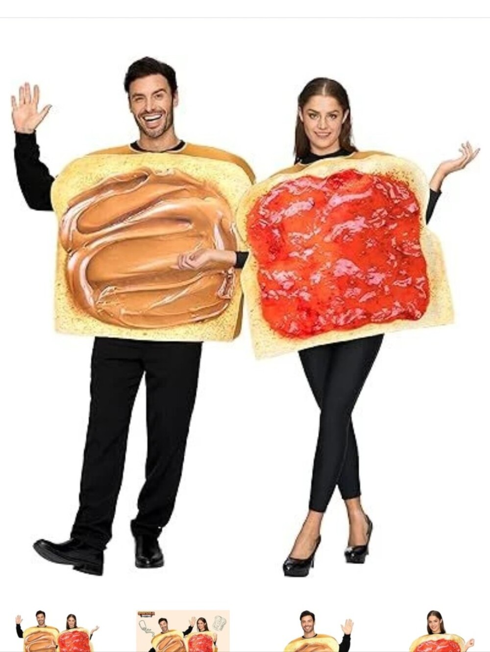 Novelty Peanut Butter and Jelly Toast Couple Costumes - Fun Party Outfit